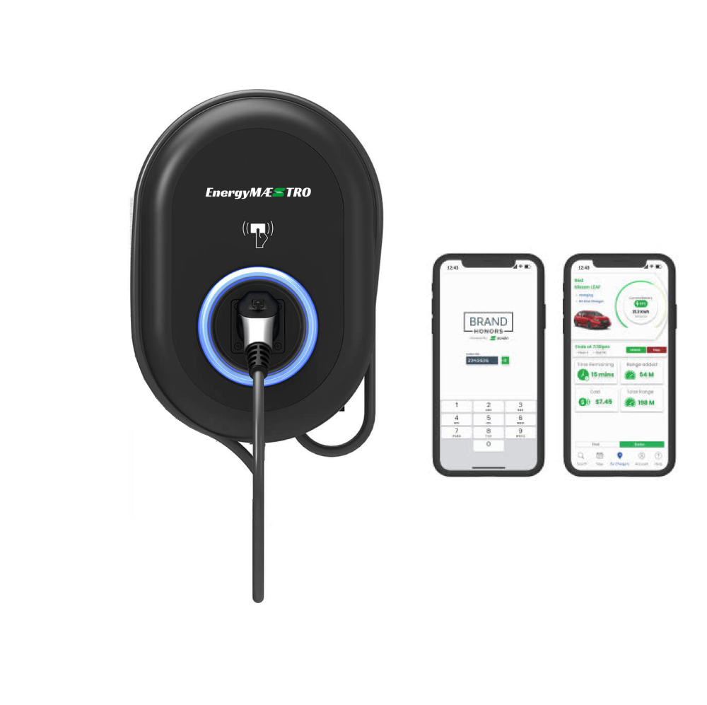 PowerUp 32 Level 2 Commercial/Public Electric Vehicle (EV) Charger – 32 Amp, 240V – Requires EnergyMÆSTRO Software Subscription. Best for Hotels, Apartments, Fleet Managers.